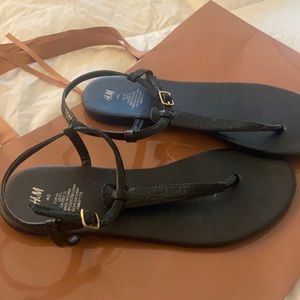 croc leather material on the straps.